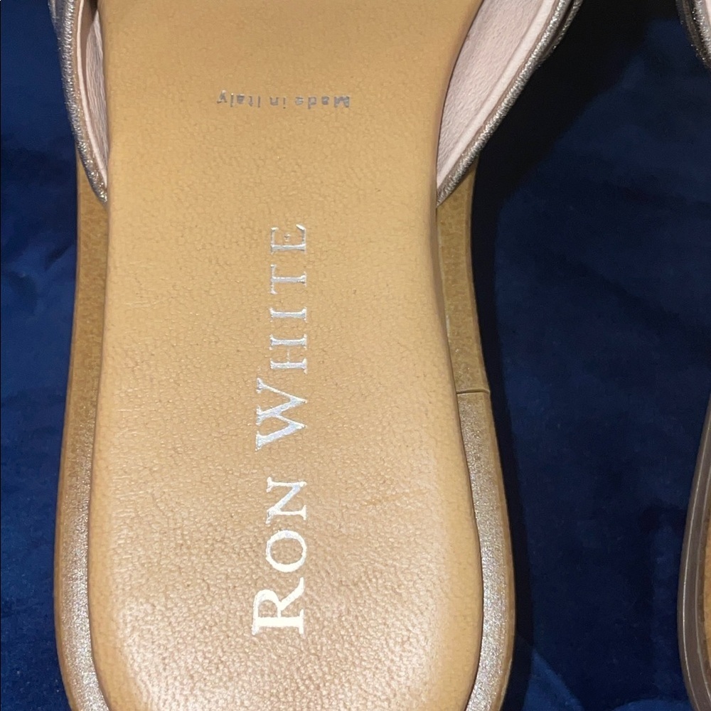 NIB RON WHITE Champagne/ Gold Genuine Leather Veronica Sandals Sz. 36/ US-6 - Picture 15 of 17